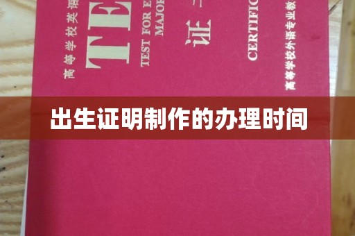 崇安出生证明制作的办理时间